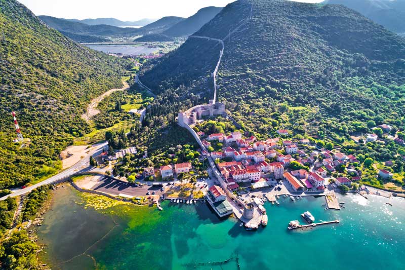 The quaint fishing village of Mali Ston on the island of Pelješac